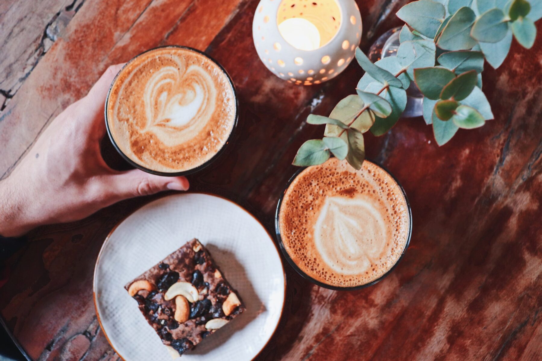 coffee, candles and cake